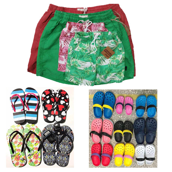 Summer Stock Ready to Ship, Board Shorts, Flip Flops, Garden Shoes are all Ready in Warehourse