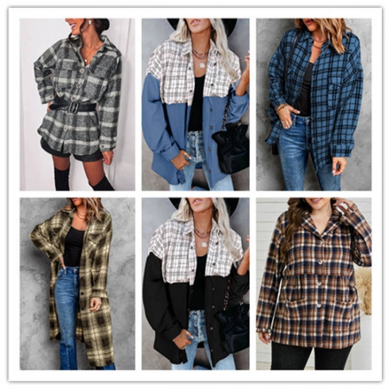 Fashionable Plaid Coats